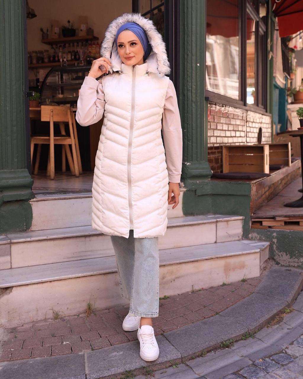 Winter Women Vest Jacket Sleeveless Down Jacket Coats Hooded Full Zip Up Vests Longline Vest.