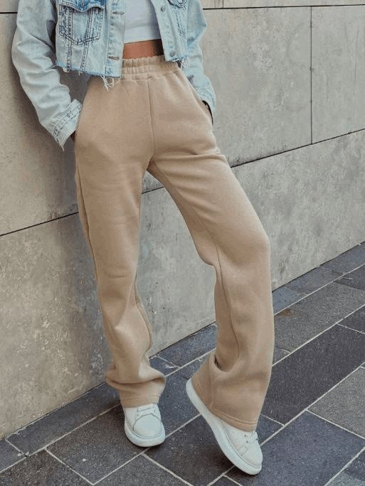 Damen Jogginghose Baumwolle Lang Sporthose Freizeithosen Trainingshose Sweathose mit Taschen - kleopatramarkt