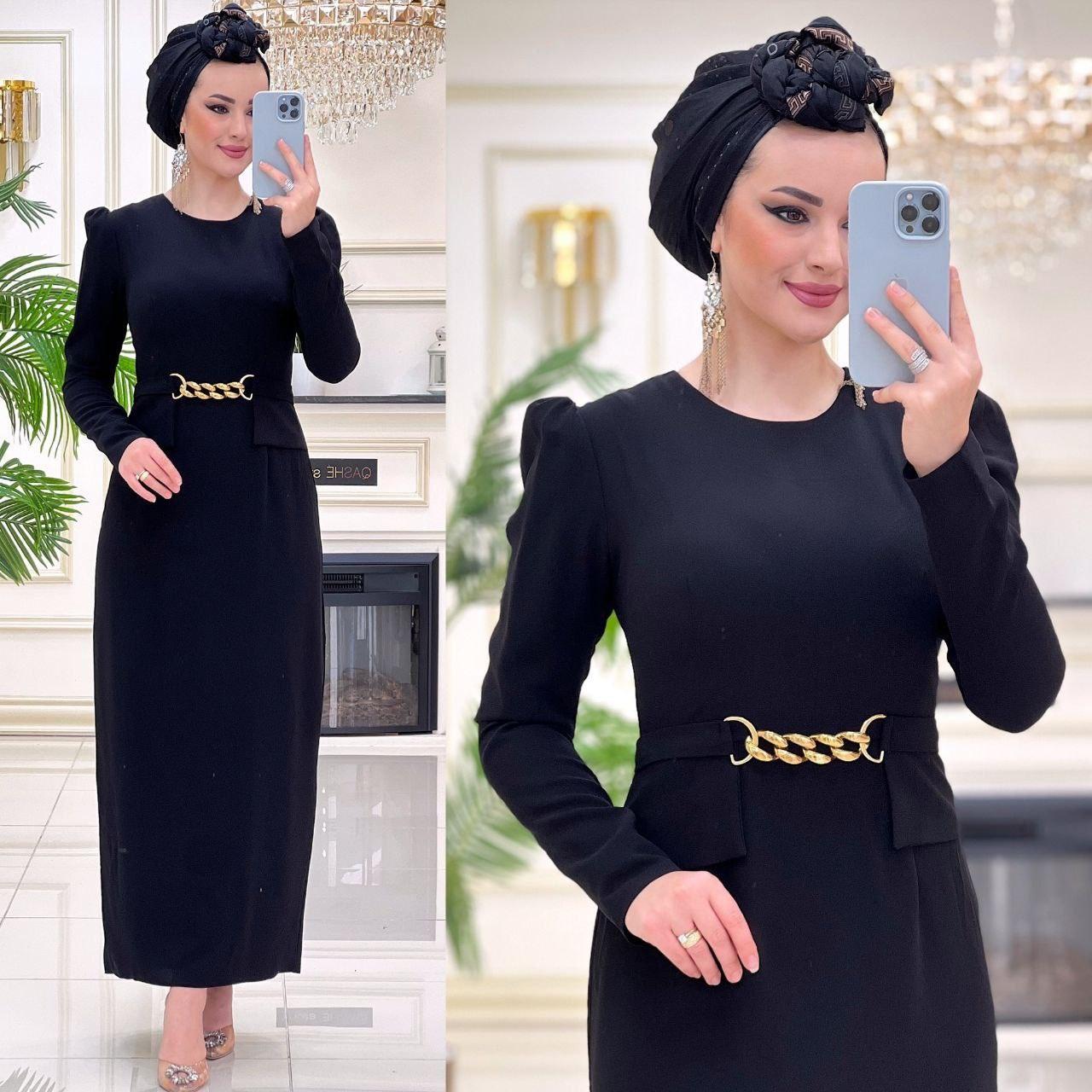 Elegantes abendkleid mit langen ärmeln für frauen |hijab kleid sommer - kleopatramarkt
