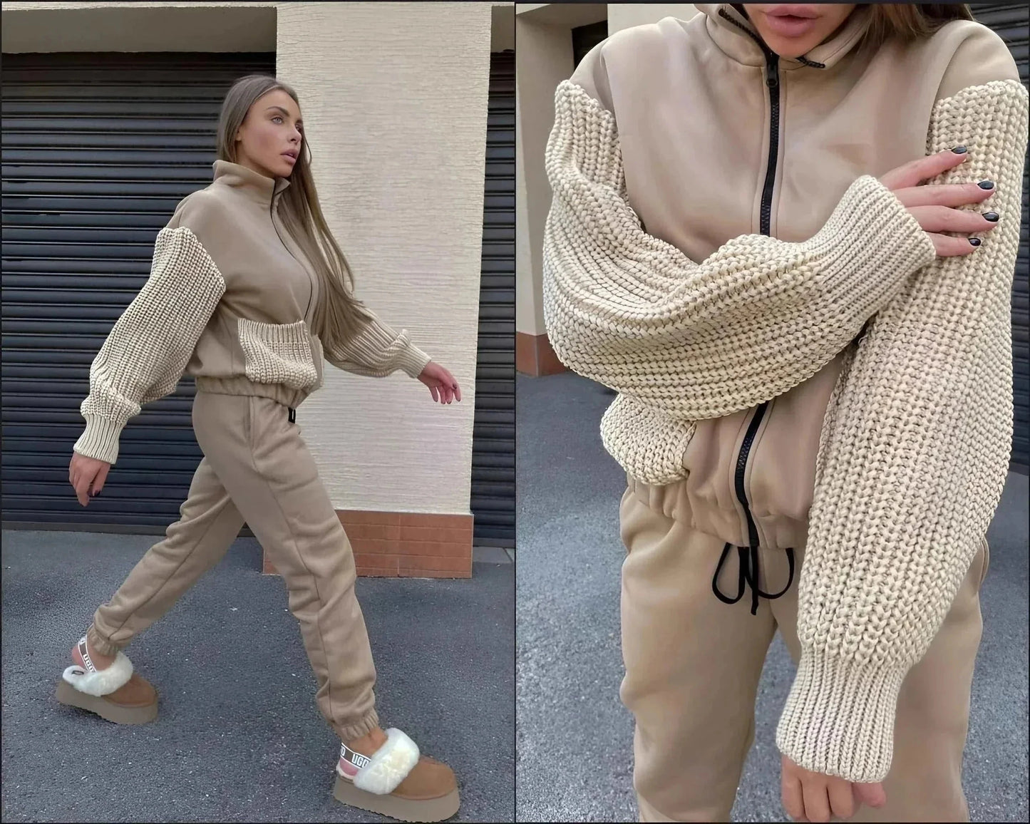 knitted tracksuit set for women