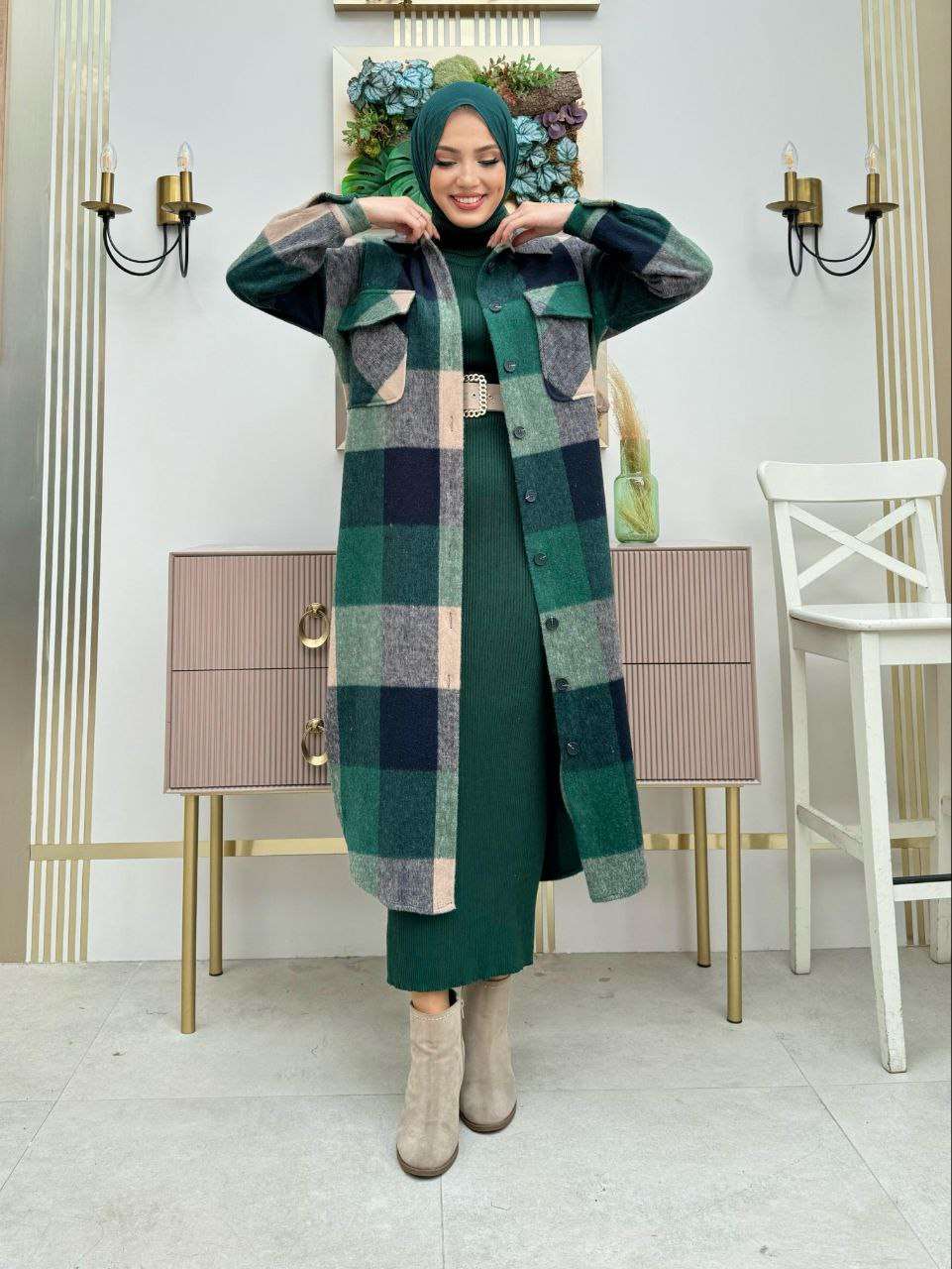 Strickkleid Winter Set | Hijab Kleidung
