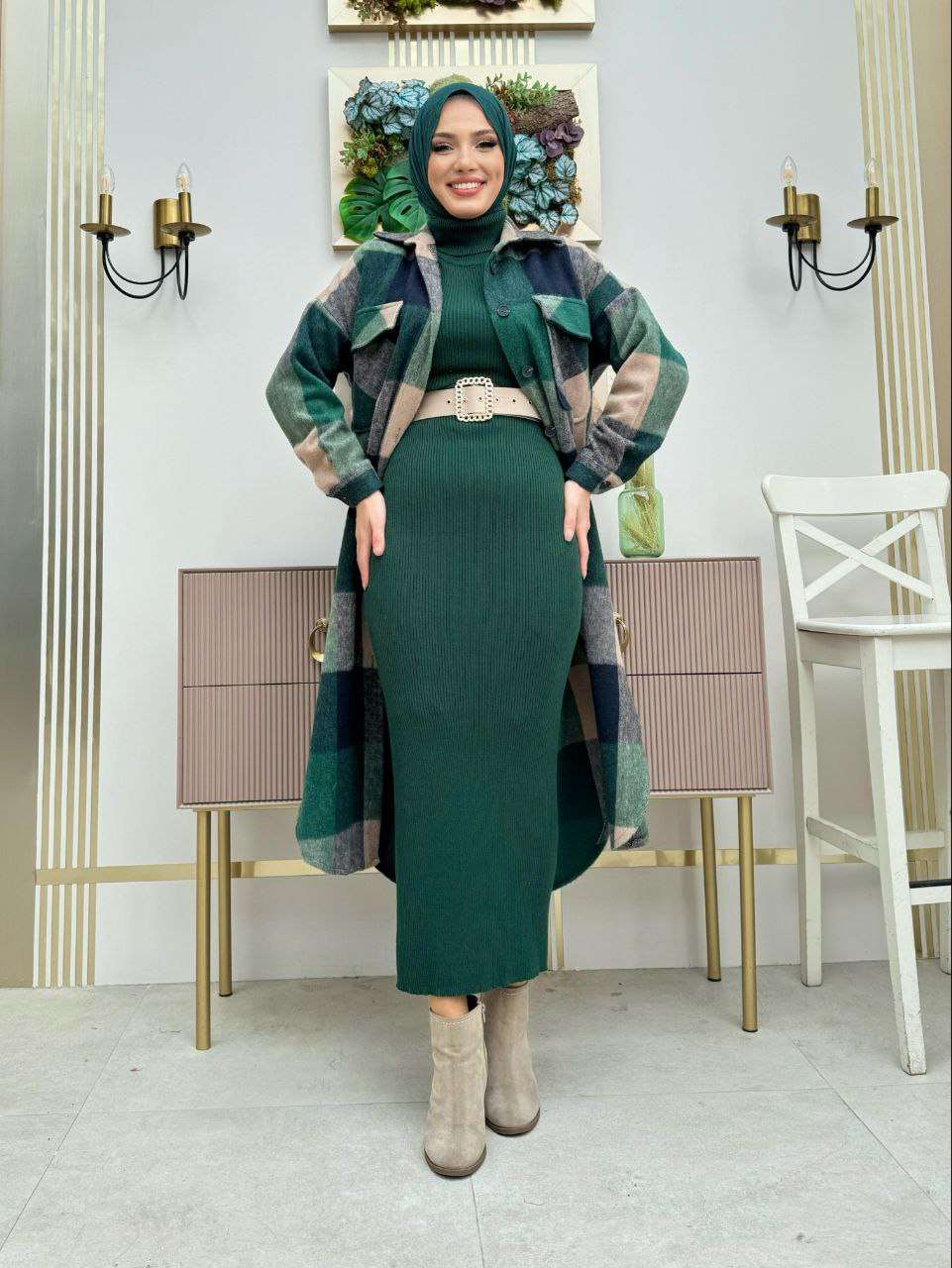 Strickkleid Winter Set | Hijab Kleidung