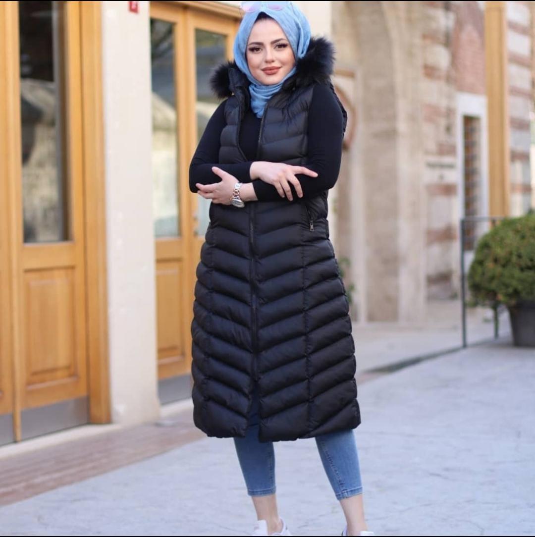 Winter Women Vest Jacket Sleeveless Down Jacket Coats Hooded Full Zip Up Vests LONGLINE VEST.