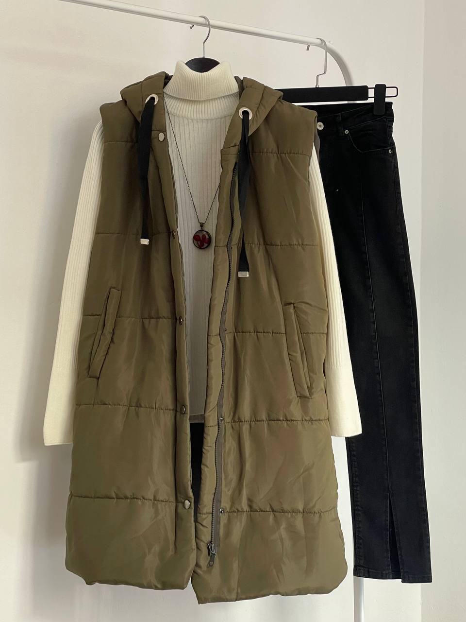 Winter Women Vest Jacket Sleeveless Down Jacket Coats Hooded Full Zip Up Vests ,muslimische Kleidung, Set, modernes Set, zeitgenössische Abaya & bescheidene Kleidung, Hijab-Kleidung, bescheidener Hijab. Hijab-Anzug, - kleopatramarkt