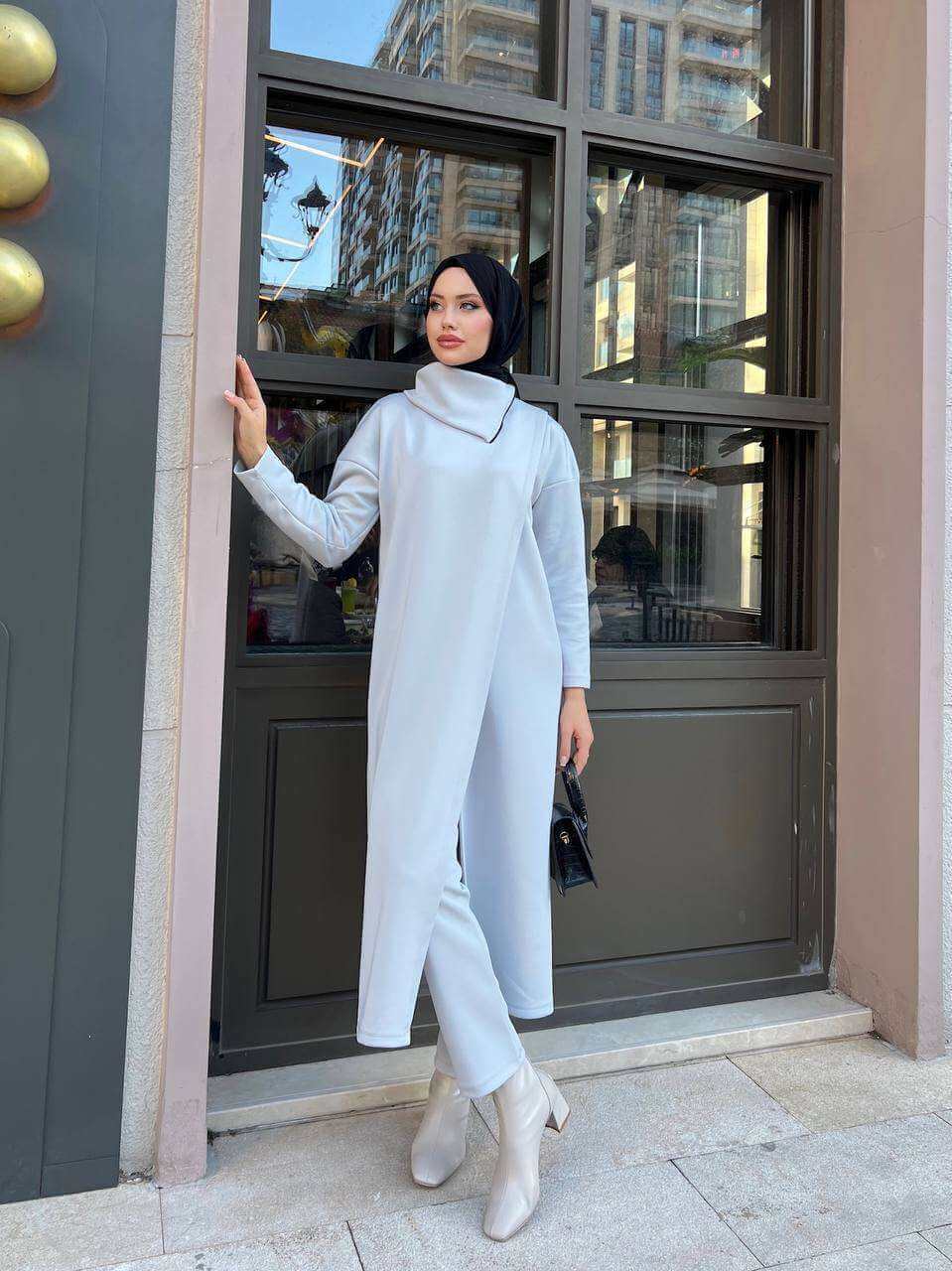 Hijab-Doppel-Scubaset Tunika-Set mit Hose